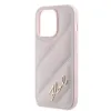 Coque arrière Karl Lagerfeld Diagonal Quilted Script pour Apple iPhone 14 Pro Max - Rose 6