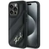 Coque arrière Karl Lagerfeld Diagonal Quilted Script pour Apple iPhone 15 Pro - Noir