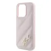 Coque arrière Karl Lagerfeld Diagonal Quilted Script pour Apple iPhone 15 Pro - Rose 6