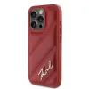 Coque arrière Karl Lagerfeld Diagonal Quilted Script pour Apple iPhone 15 Pro - Rouge 2