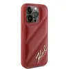 Coque arrière Karl Lagerfeld Diagonal Quilted Script pour Apple iPhone 15 Pro - Rouge 4