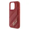 Coque arrière Karl Lagerfeld Diagonal Quilted Script pour Apple iPhone 15 Pro - Rouge 6