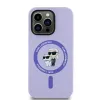 Coque arrière en silicone Karl Lagerfeld Karl & Choupette Heads Ring avec MagSafe pour Apple iPhone 14 Pro Max - Violet 3