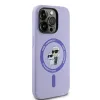 Coque arrière en silicone Karl Lagerfeld Karl & Choupette Heads Ring avec MagSafe pour Apple iPhone 14 Pro Max - Violet 4