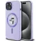 Coque arrière en silicone Karl Lagerfeld Karl & Choupette Heads Ring avec MagSafe pour Apple iPhone 15 - Violet