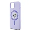 Coque arrière en silicone Karl Lagerfeld Karl & Choupette Heads Ring avec MagSafe pour Apple iPhone 15 - Violet 6