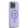 Coque arrière en silicone Karl Lagerfeld Karl & Choupette Heads Ring avec MagSafe pour Apple iPhone 15 Pro Max - Violet 4