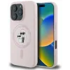 Coque arrière en silicone Karl Lagerfeld Karl & Choupette Heads Ring avec MagSafe pour Apple iPhone 16 Pro - Rose