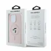 Coque arrière en silicone Karl Lagerfeld Karl & Choupette Heads Ring avec MagSafe pour Apple iPhone 16 Pro - Rose 4