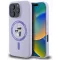 Coque arrière en silicone Karl Lagerfeld Karl & Choupette Heads Ring avec MagSafe pour Apple iPhone 16 Pro - Violet