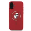 Coque arrière en silicone Karl Lagerfeld Karl & Choupette Heads Ring avec MagSafe pour Apple iPhone 16 Plus - Rouge 3