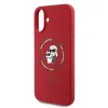 Coque arrière en silicone Karl Lagerfeld Karl & Choupette Heads Ring avec MagSafe pour Apple iPhone 16 Plus - Rouge 6