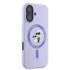 Coque arrière en silicone Karl Lagerfeld Karl & Choupette Heads Ring avec MagSafe pour Apple iPhone 16 Plus - Violet 4
