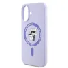 Coque arrière en silicone Karl Lagerfeld Karl & Choupette Heads Ring avec MagSafe pour Apple iPhone 16 Plus - Violet 6