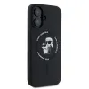 Coque arrière en silicone Karl Lagerfeld Karl & Choupette Heads Ring avec MagSafe pour Apple iPhone 16 - Noir 2