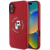 Coque arrière en silicone Karl Lagerfeld Karl & Choupette Heads Ring avec MagSafe pour Apple iPhone 16 - Rouge