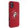 Coque arrière en silicone Karl Lagerfeld Karl & Choupette Heads Ring avec MagSafe pour Apple iPhone 16 - Rouge 2