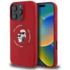 Coque arrière en silicone Karl Lagerfeld Karl & Choupette Heads Ring avec MagSafe pour Apple iPhone 16 Pro Max - Rouge