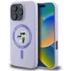 Coque arrière en silicone Karl Lagerfeld Karl & Choupette Heads Ring avec MagSafe pour Apple iPhone 16 Pro Max - Violet