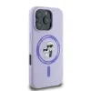 Coque arrière en silicone Karl Lagerfeld Karl & Choupette Heads Ring avec MagSafe pour Apple iPhone 16 Pro Max - Violet 2