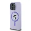 Coque arrière en silicone Karl Lagerfeld Karl & Choupette Heads Ring avec MagSafe pour Apple iPhone 16 Pro Max - Violet 3