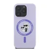Coque arrière en silicone Karl Lagerfeld Karl & Choupette Heads Ring avec MagSafe pour Apple iPhone 16 Pro Max - Violet 4