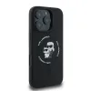 Coque arrière en silicone Karl Lagerfeld Karl & Choupette Heads Ring avec MagSafe pour Apple iPhone 16 Pro Max - Noir 2