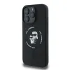 Coque arrière en silicone Karl Lagerfeld Karl & Choupette Heads Ring avec MagSafe pour Apple iPhone 16 Pro Max - Noir 3