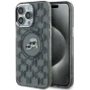 Coque arrière Karl Lagerfeld IML Monogram Karl & Choupette Head avec MagSafe pour Apple iPhone 15 Pro - Noir