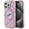 Coque arrière Karl Lagerfeld IML Monogram Karl & Choupette Head avec MagSafe pour Apple iPhone 15 Pro - Rose