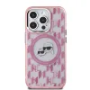 Coque arrière Karl Lagerfeld IML Monogram Karl & Choupette Head avec MagSafe pour Apple iPhone 15 Pro - Rose 2