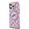 Coque arrière Karl Lagerfeld IML Monogram Karl & Choupette Head avec MagSafe pour Apple iPhone 15 Pro - Rose 3