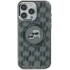 Coque arrière Karl Lagerfeld IML Monogram Karl & Choupette Head avec MagSafe pour Apple iPhone 16 Pro - Noir