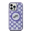 Coque arrière Karl Lagerfeld IML Monogram Karl & Choupette Head avec MagSafe pour Apple iPhone 15 Pro Max - Violet 2