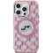 Coque arrière Karl Lagerfeld IML Monogram Karl & Choupette Head avec MagSafe pour Apple iPhone 16 - Rose