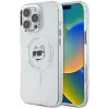Coque arrière Karl Lagerfeld IML Metal Choupette Head avec MagSafe pour Apple iPhone 16 Pro - Blanc