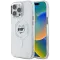 Coque arrière Karl Lagerfeld IML Metal Choupette Head avec MagSafe pour Apple iPhone 16 Pro - Blanc