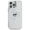 Coque arrière Karl Lagerfeld IML Metal Choupette Head avec MagSafe pour Apple iPhone 16 Pro - Blanc 3
