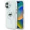 Coque arrière Karl Lagerfeld IML Metal Choupette Head avec MagSafe pour Apple iPhone 16 - Blanc
