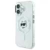 Coque arrière Karl Lagerfeld IML Metal Choupette Head avec MagSafe pour Apple iPhone 16 - Blanc 2