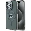 Coque arrière Karl Lagerfeld IML Metal Choupette Head avec MagSafe pour Apple iPhone 15 Pro - Noir