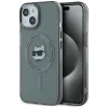 Coque arrière Karl Lagerfeld IML Metal Choupette Head avec MagSafe pour Apple iPhone 15 - Noir