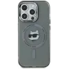 Coque arrière Karl Lagerfeld IML Metal Choupette Head avec MagSafe pour Apple iPhone 15 Pro Max - Noir