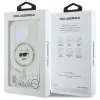 Coque arrière Karl Lagerfeld Liquid Glitter Choupette Head avec MagSafe pour Apple iPhone 16 Pro - Transparent 7