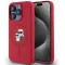 Coque arrière en silicone Karl Lagerfeld Karl & Choupette Heads Ring avec MagSafe pour Apple iPhone 15 Pro - Rouge