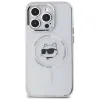 Coque arrière Karl Lagerfeld IML Metal Choupette Head avec MagSafe pour Apple iPhone 14 Pro - Blanc 3