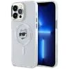 Coque arrière Karl Lagerfeld IML Metal Choupette Head avec MagSafe pour Apple iPhone 14 Pro Max - Blanc