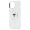 Coque arrière Karl Lagerfeld IML Metal Choupette Head avec MagSafe pour Apple iPhone 14 Pro Max - Blanc 6