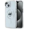 Coque arrière Karl Lagerfeld IML Metal Choupette Head avec MagSafe pour Apple iPhone 15 Plus - Blanc
