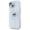 Coque arrière Karl Lagerfeld IML Metal Choupette Head avec MagSafe pour Apple iPhone 15 - Blanc 2